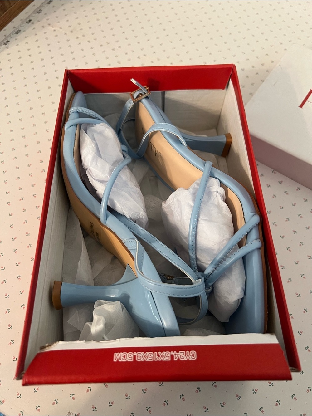 Party Baby Blue Strappy Heeled Sandals – Size 6